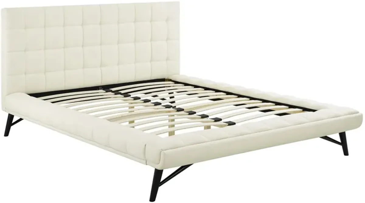 Modway - Julia Queen Biscuit Tufted Upholstered Fabric Platform Bed