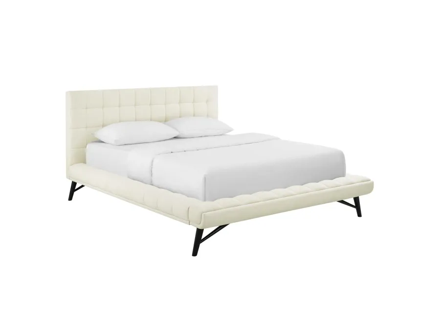 Modway - Julia Queen Biscuit Tufted Upholstered Fabric Platform Bed