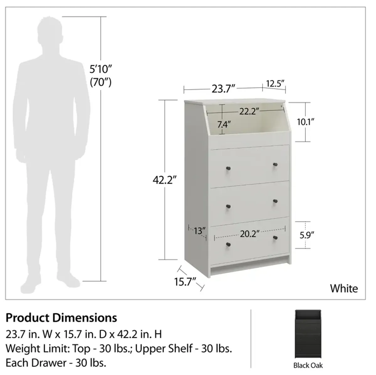 The Loft 3 Drawer Dresser