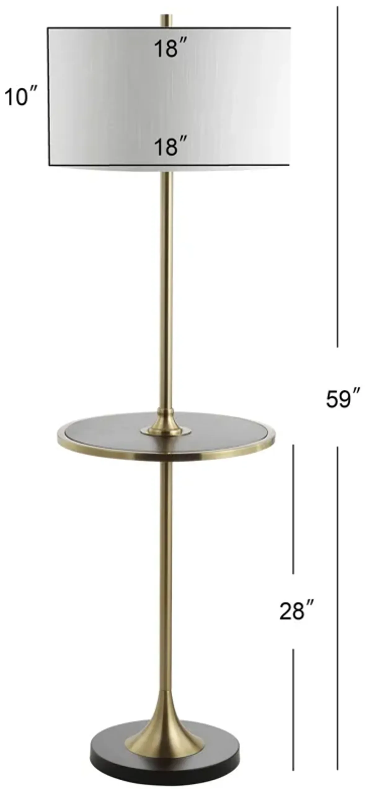 Luce Metal/Wood LED Floor Lamp with Table