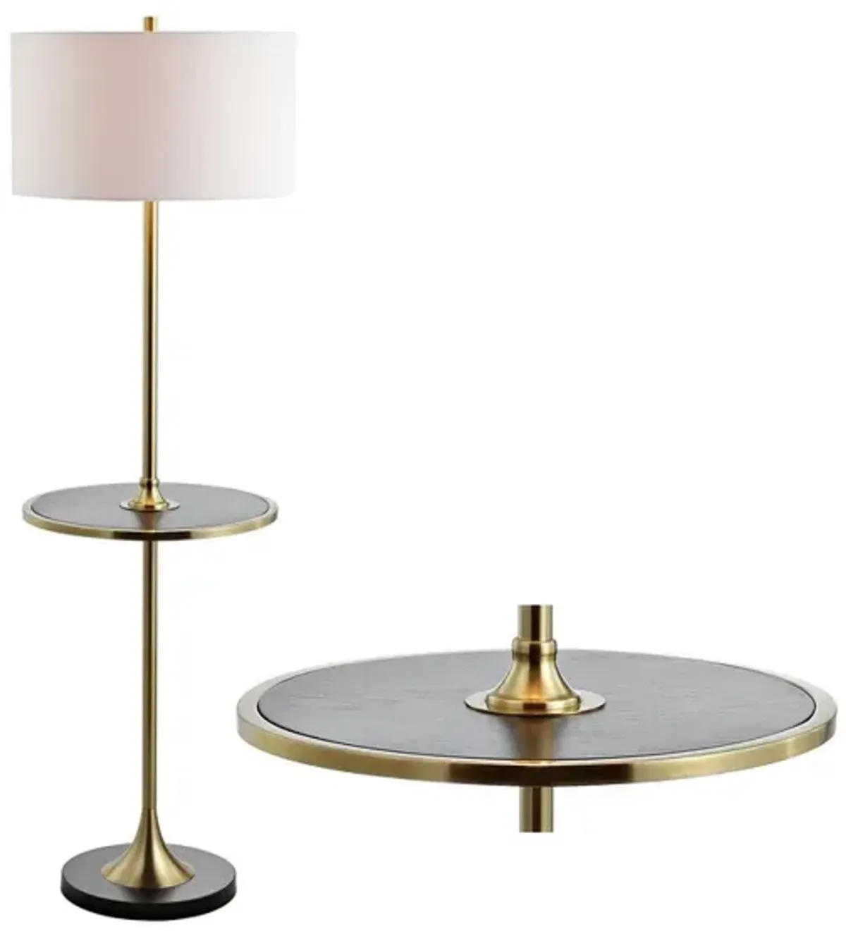 Luce Metal/Wood LED Floor Lamp with Table