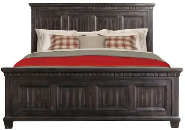 Smokey Walnut King Wood Panel Bed Frame, Sturdy Classic Design with Rich Finish