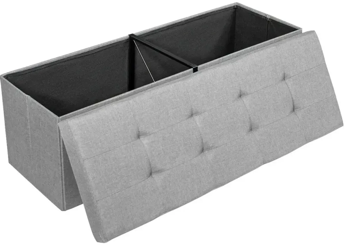 Fabric Folding Storage with Divider Bed End Bench