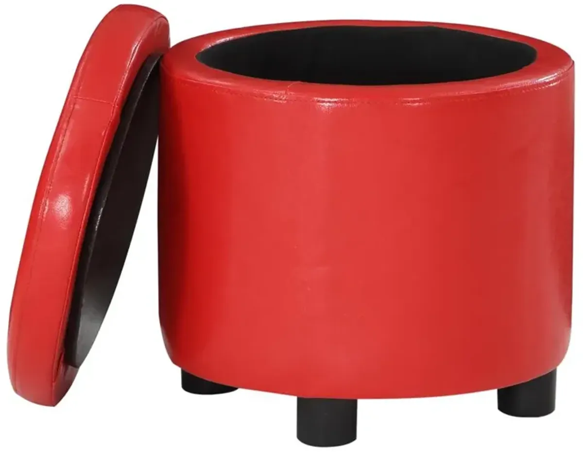 Convience Concept, Inc. Designs 4 Comfort Round Accent Storage Ottoman with Reversible Tray Lid