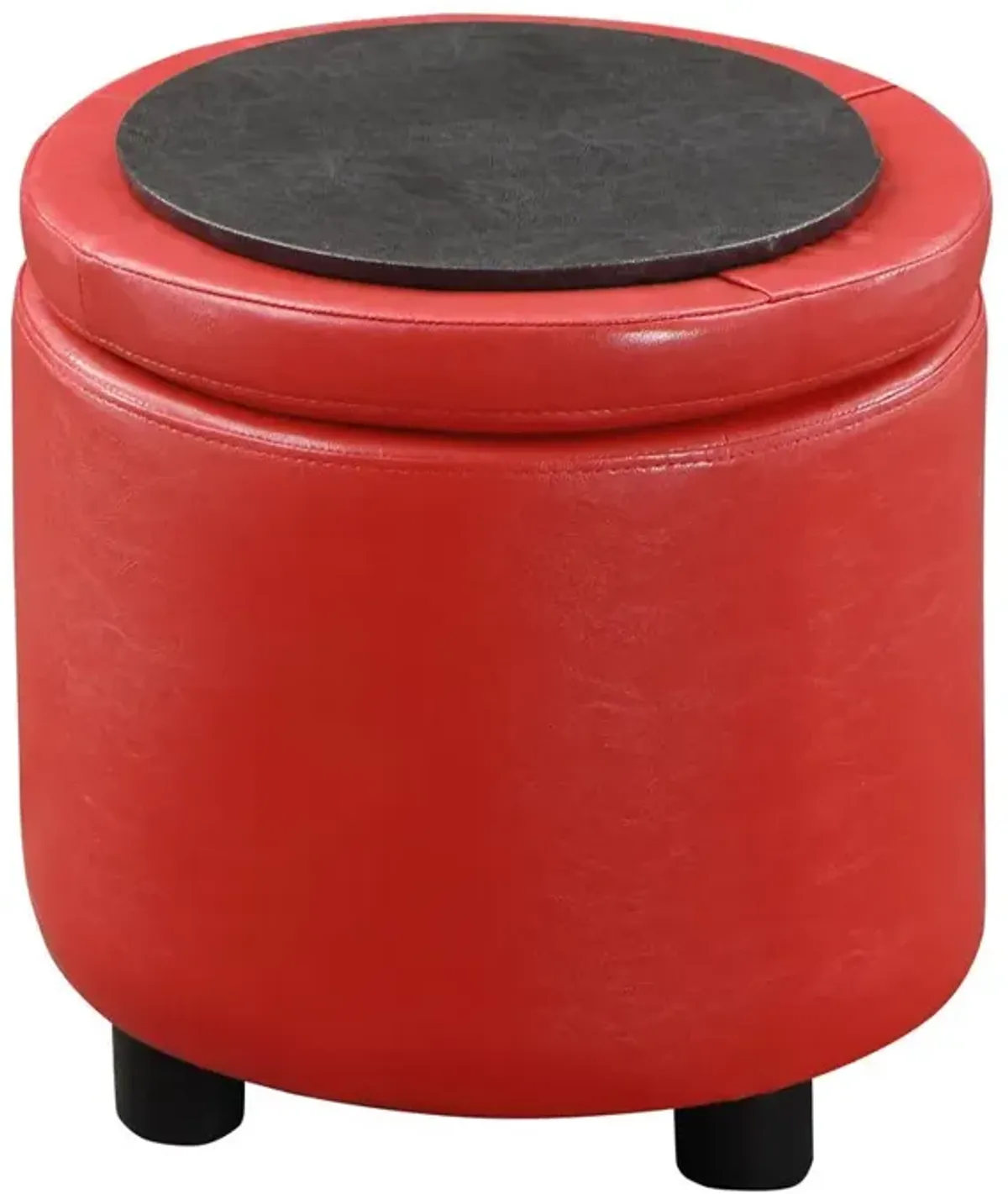 Convience Concept, Inc. Designs 4 Comfort Round Accent Storage Ottoman with Reversible Tray Lid