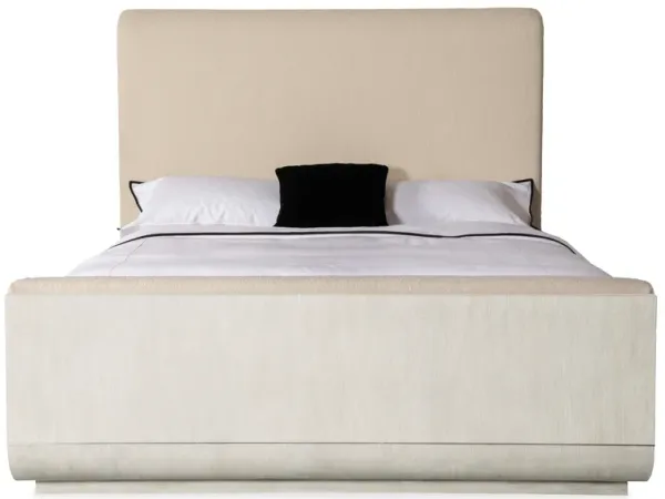 Modern Mood Cal King Beige Upholstered Panel Bed
