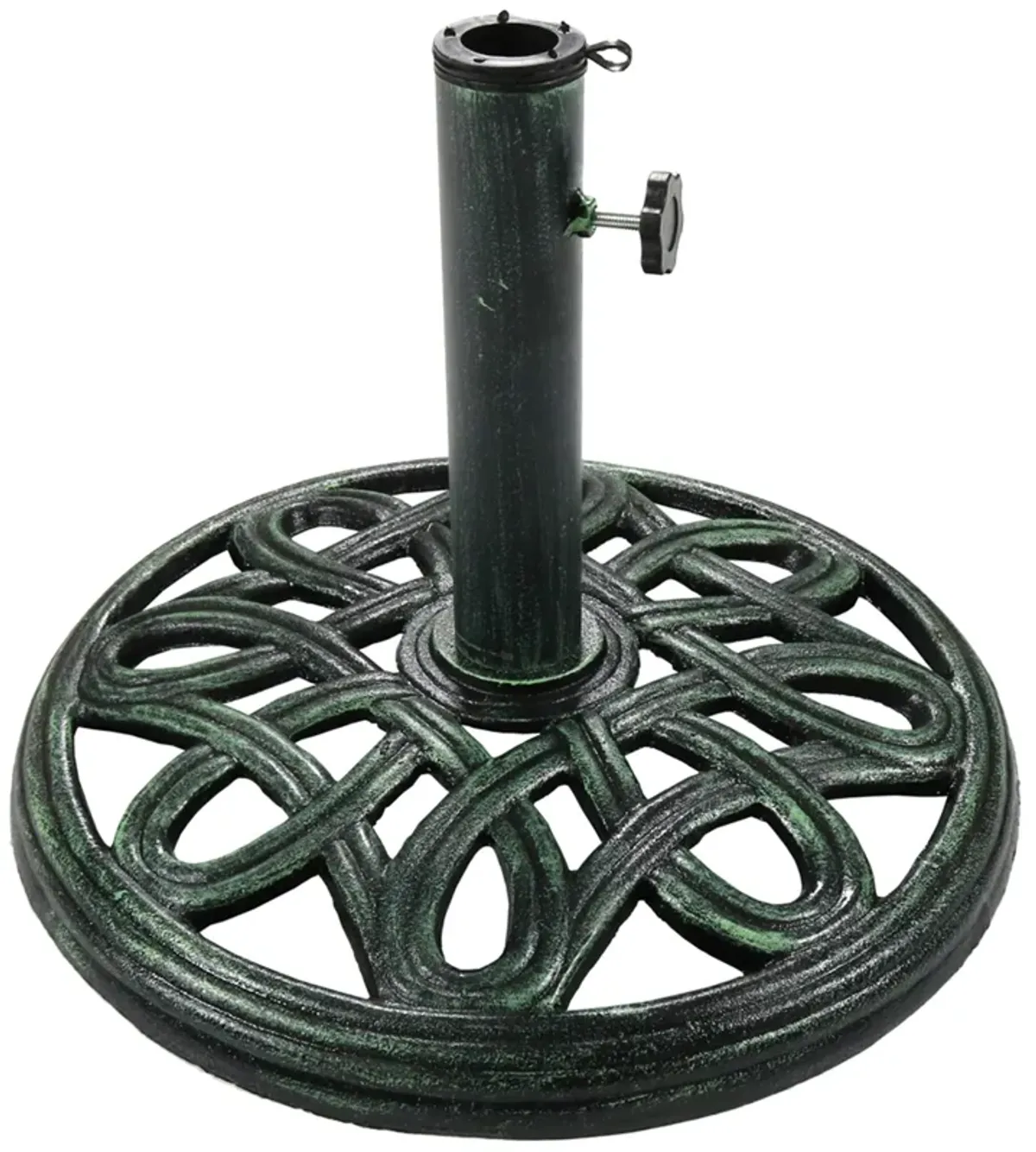 Sunnydaze 17 in Lattice Cast Iron Round Patio Umbrella Base - Black