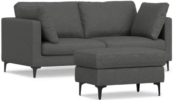 Ava 76-inch Sofa and Ottoman Set in Tightly Woven Performance Fabric