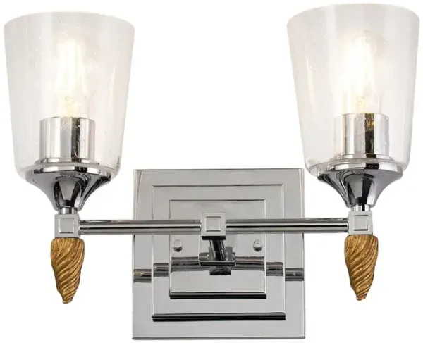 Lucas McKearn Vetiver 2 Light Vanity Light in Polished Chrome with Silver Accent