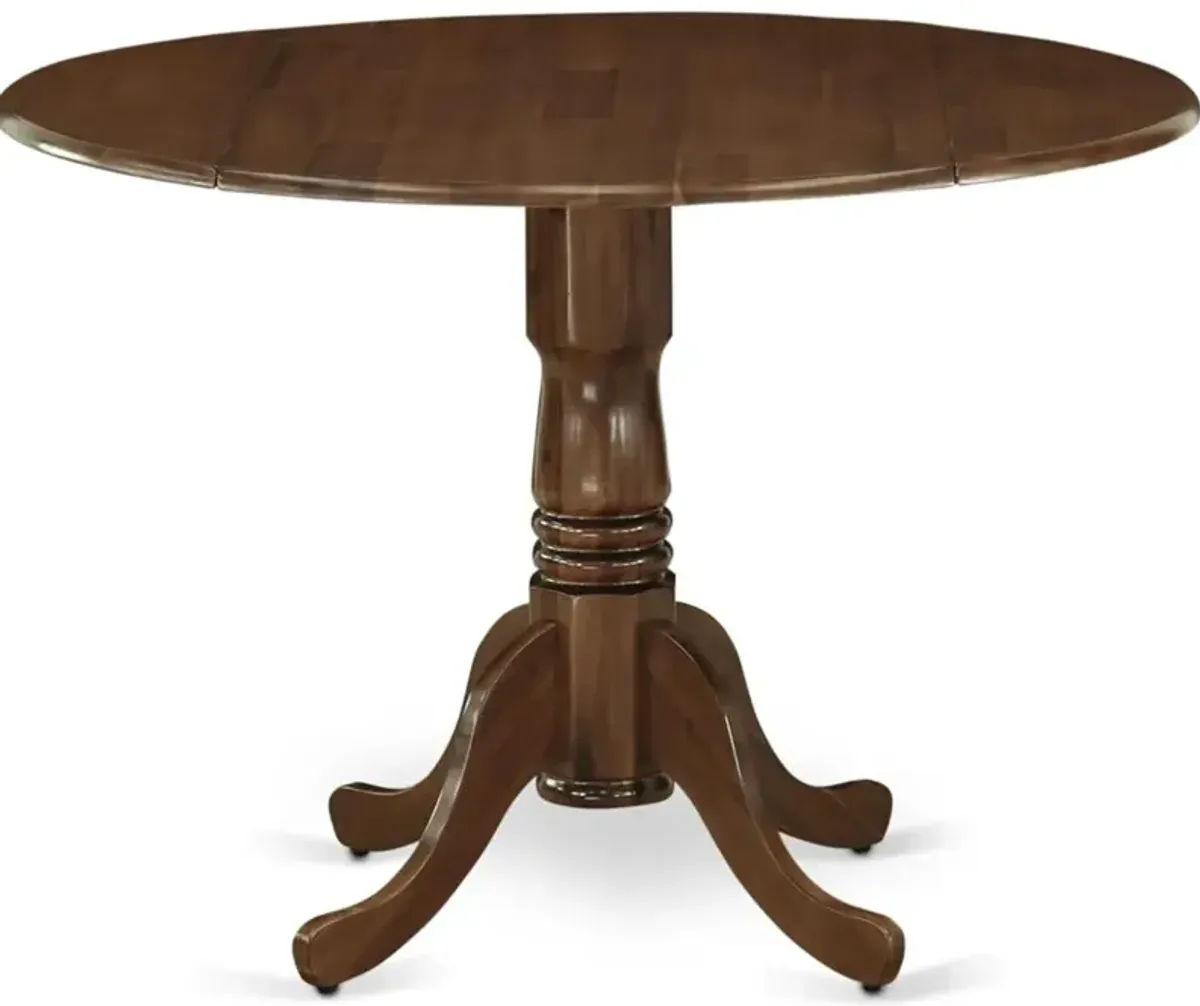 5 Piece Modern Dining Table Set Consists of a Round Kitchen Table with Dropleaf