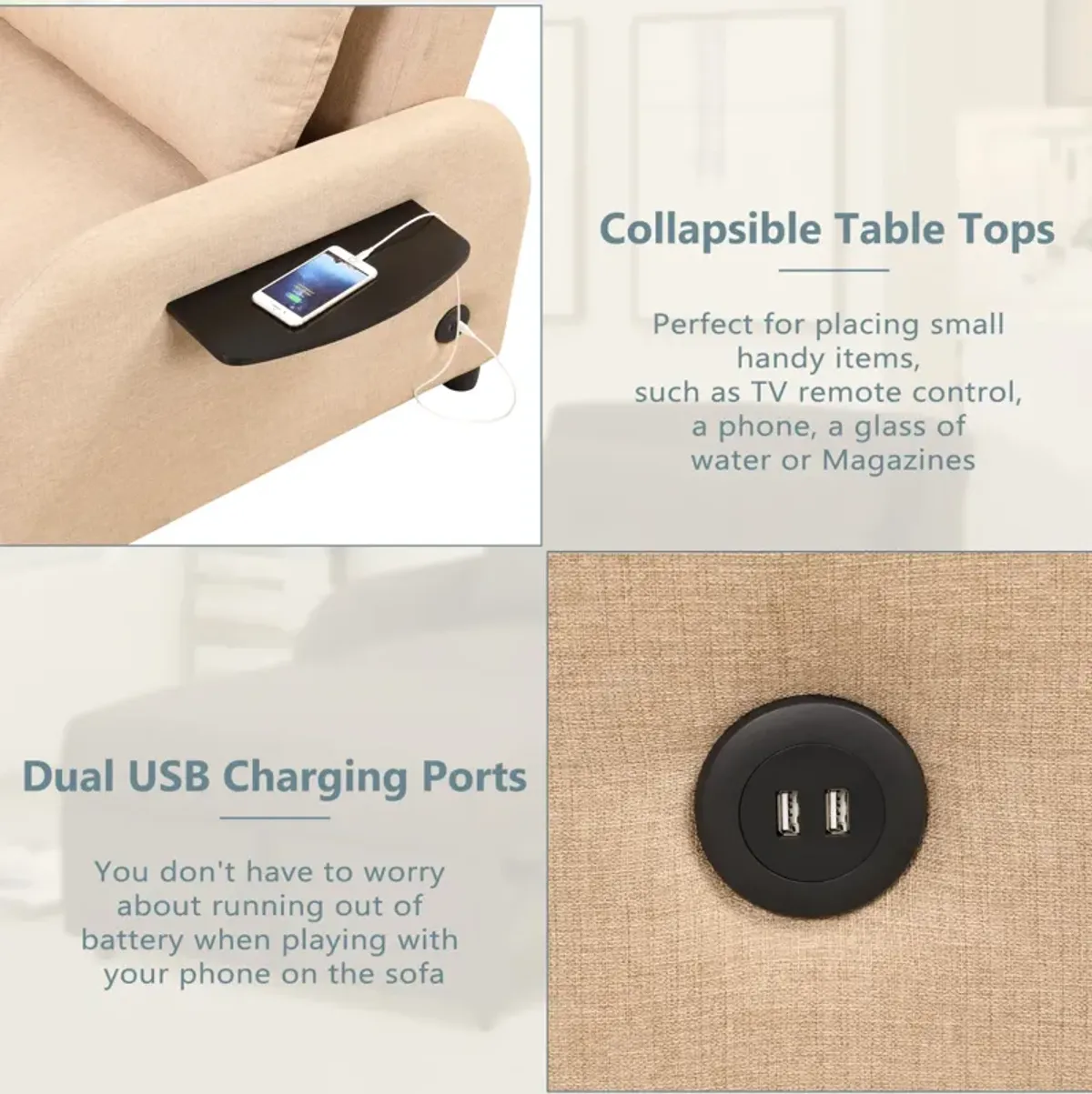 Multi-functional Sofa Sleeper with USB Charge