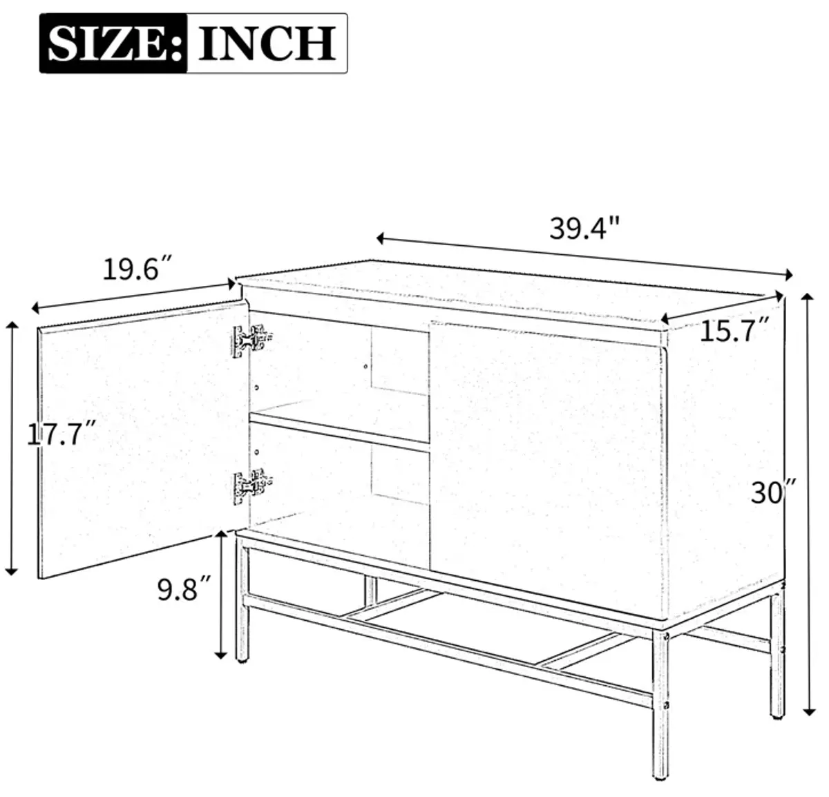 Merax Minimalist & Luxury Cabinet Two Door Sideboard