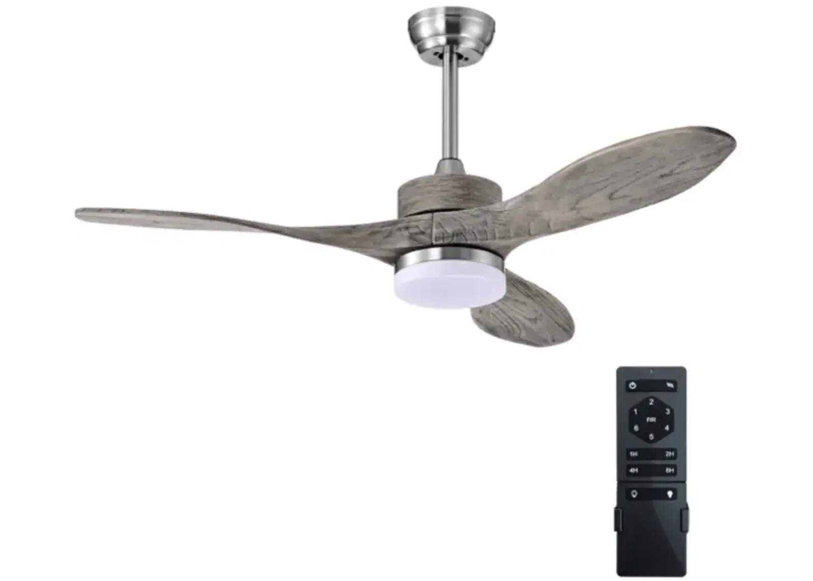 Hivvago 48 Inch Wood Ceiling Fan with LED Lights and 6 Speed Levels