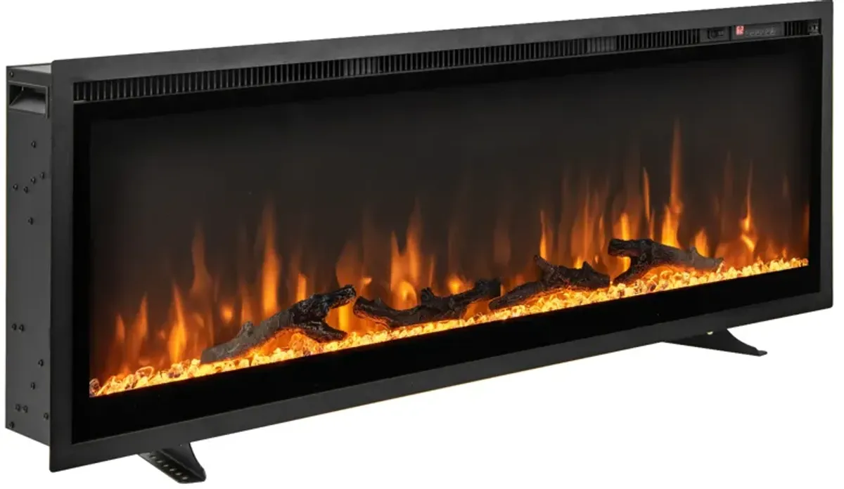 Electric Fireplace in-Wall Recessed with Remote Control and Adjustable Color and Brightness