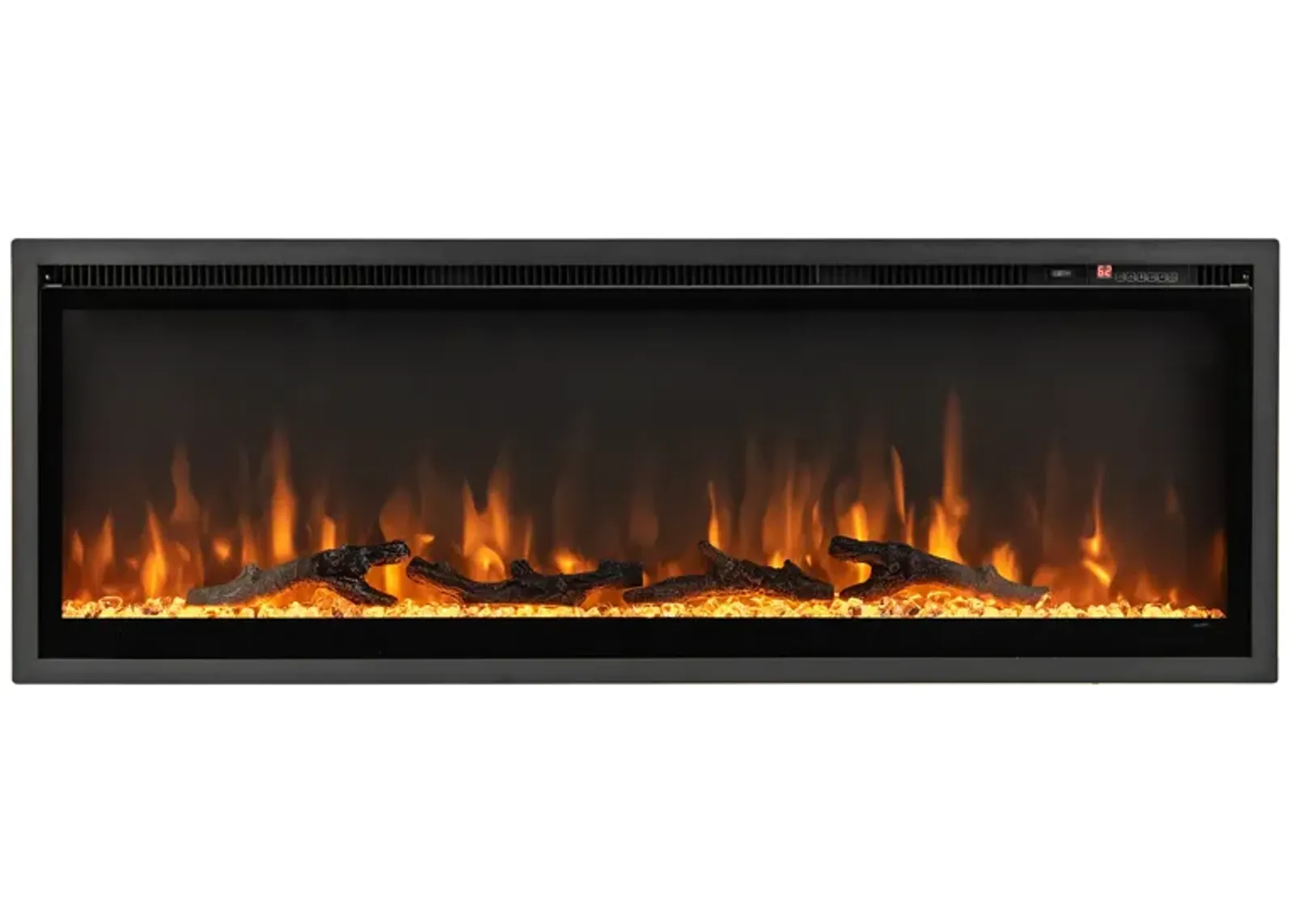 Electric Fireplace in-Wall Recessed with Remote Control and Adjustable Color and Brightness