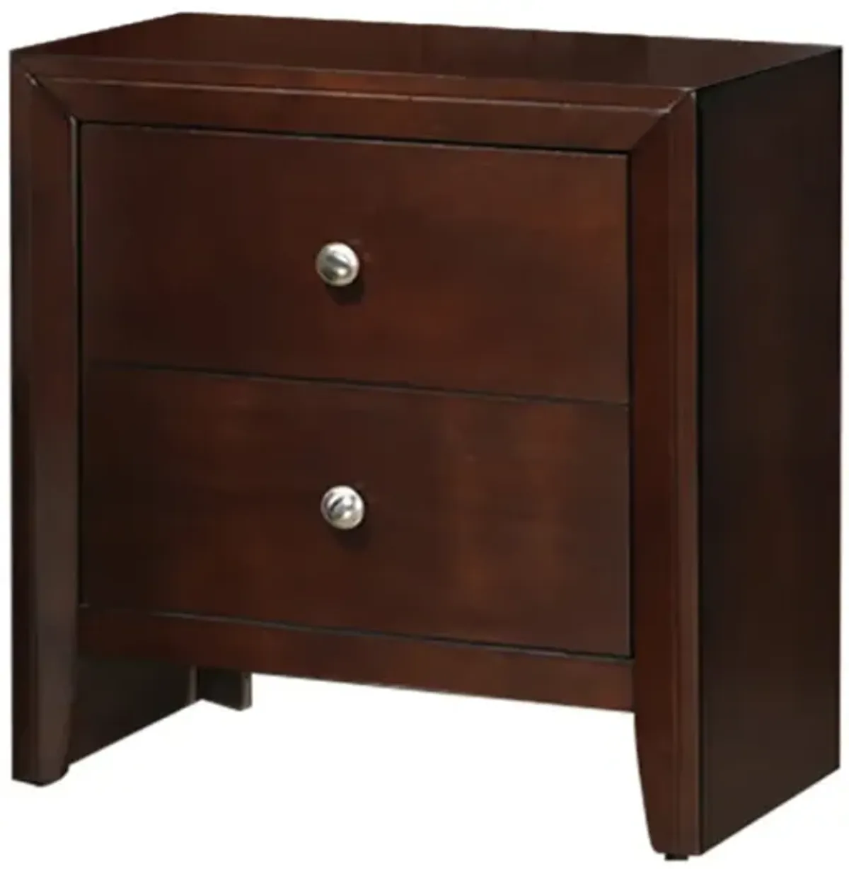 Kali Wooden 2-Drawer Brown Nightstand