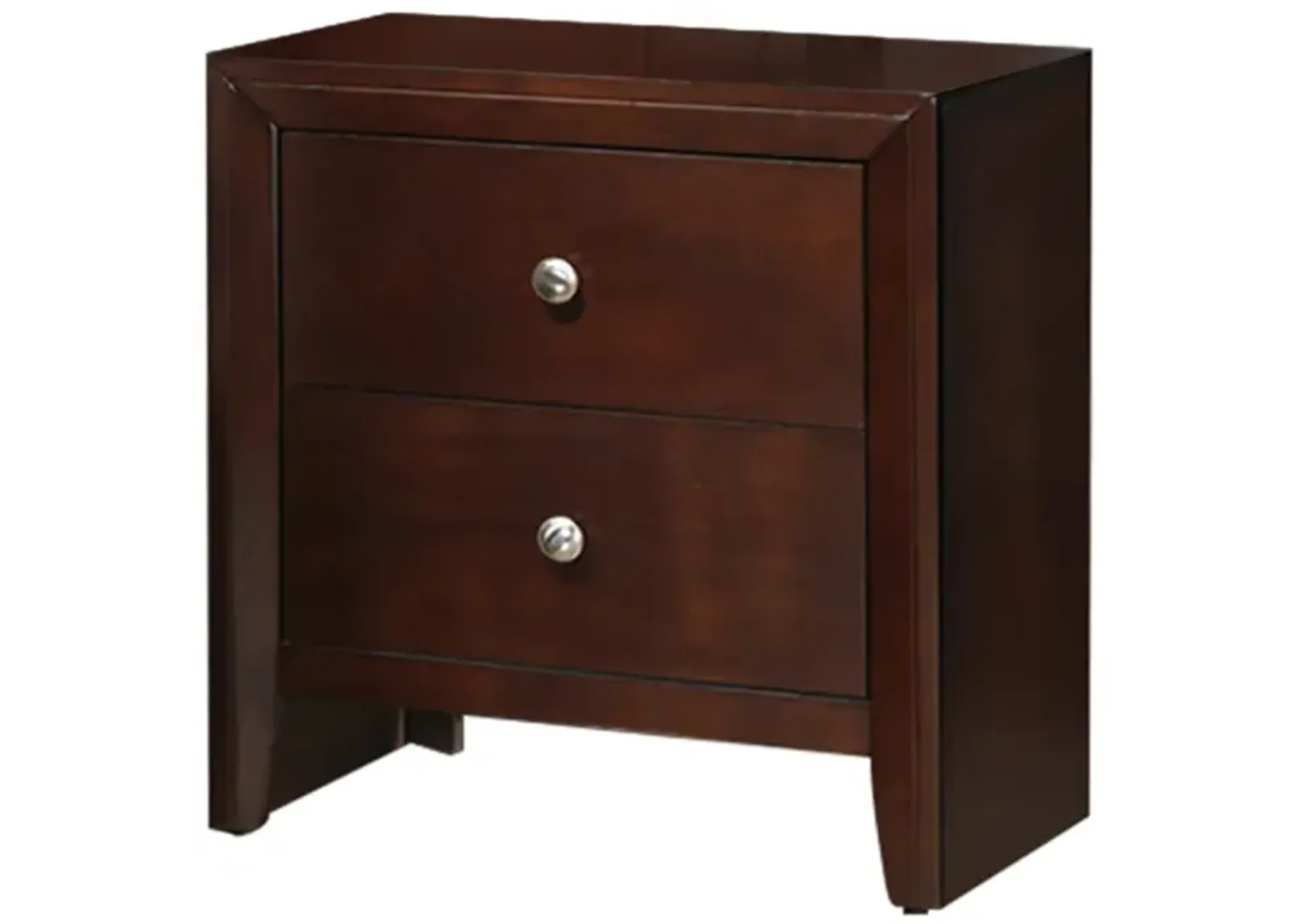 Kali Wooden 2-Drawer Brown Nightstand