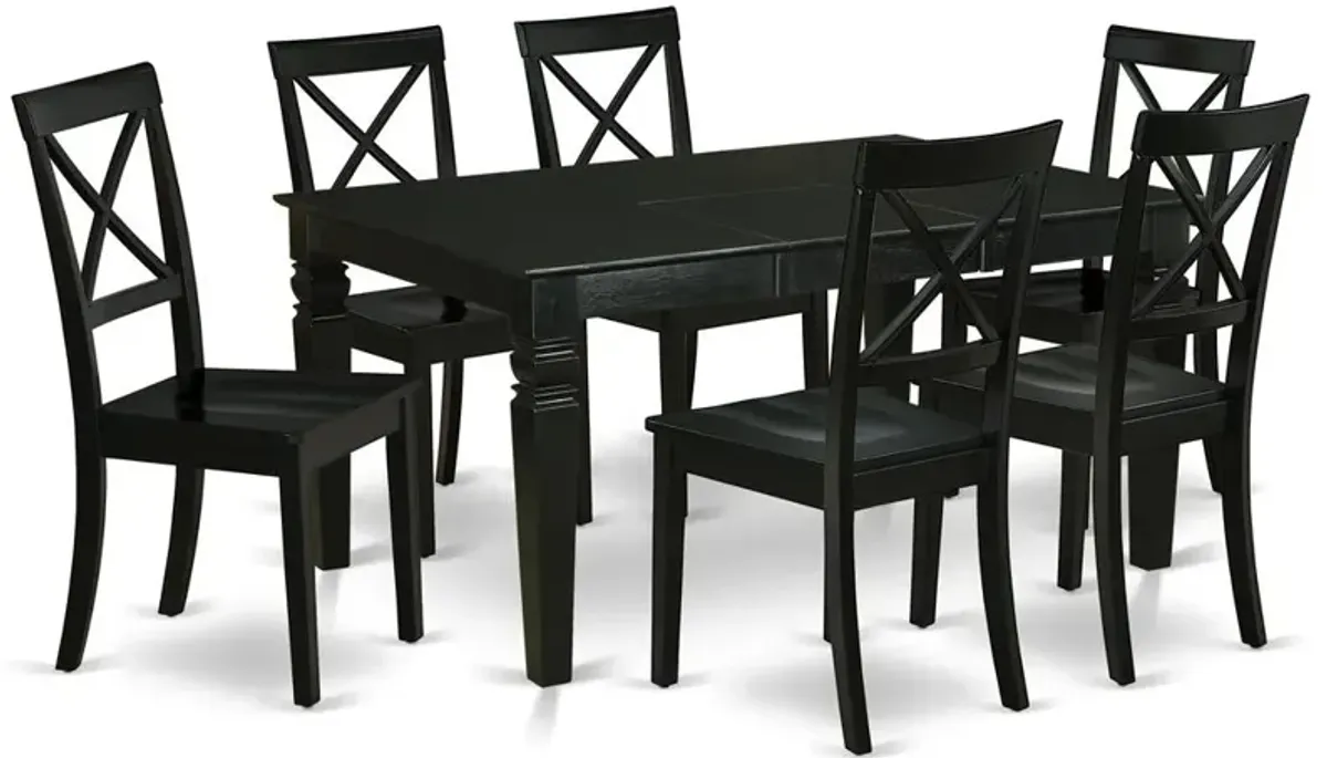 Dining Room Set Black, WEBO7-BLK-W