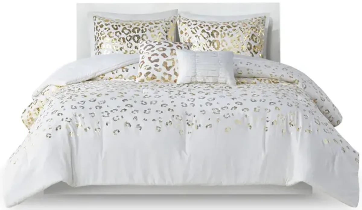 Gracie Mills Amos Metallic Animal Print Comforter Set