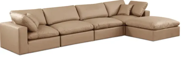 Meridian Furniture Comfy Tan Vegan Leather Modular Sectional