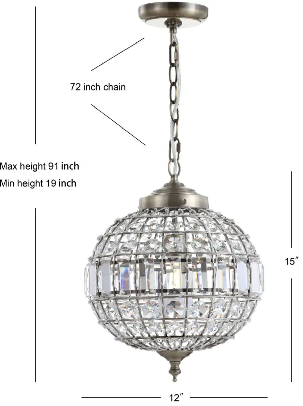 Georgina Crystal/Metal LED Pendant Pendant