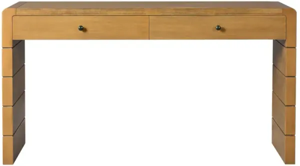 Whisen Wooden Entryway Table with 2 Drawers, Farmhouse Rustic Console Table with Storage - Natural