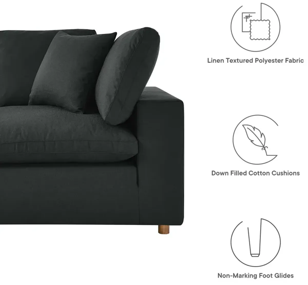 Commix Down Filled Overstuffed 6 Piece Sectional Sofa Set