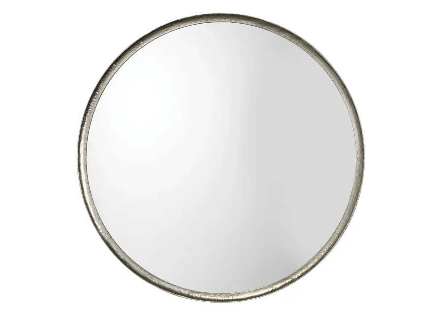 Refined Iron Silver Round Mirror