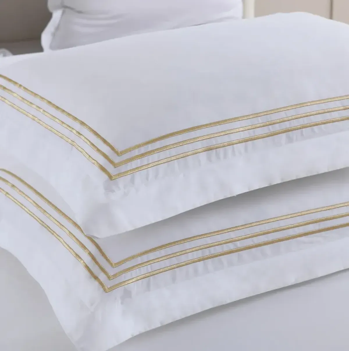 Egyptian Linens - Adeline Percale Embroidered Duvet Cover Set - Made in Egypt