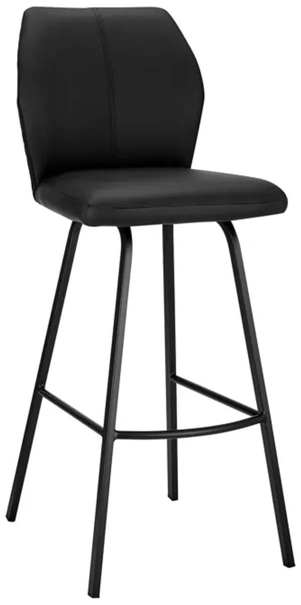 Tandy Black Faux Leather and Black Metal  Counter Stool