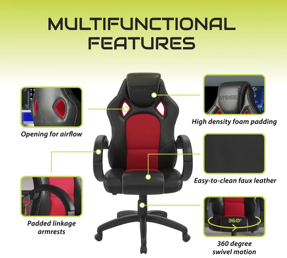 Ntense Vortex Faux Leather Gaming and Office Chair