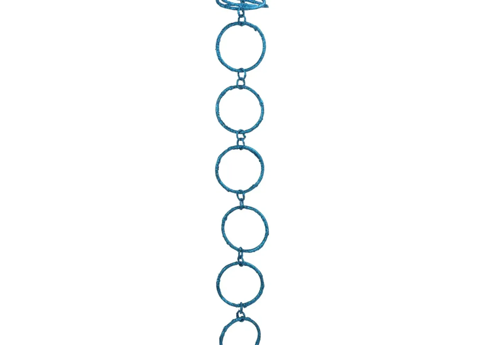 5' x 1.75" Turquoise Peacock Blue Round Chain Christmas Garland - Unlit