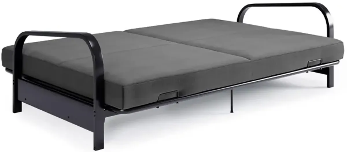 Millie Convertible Metal Frame Futon Sofa with Coil Mattress with Multiple Positions for Seating and Sleeping