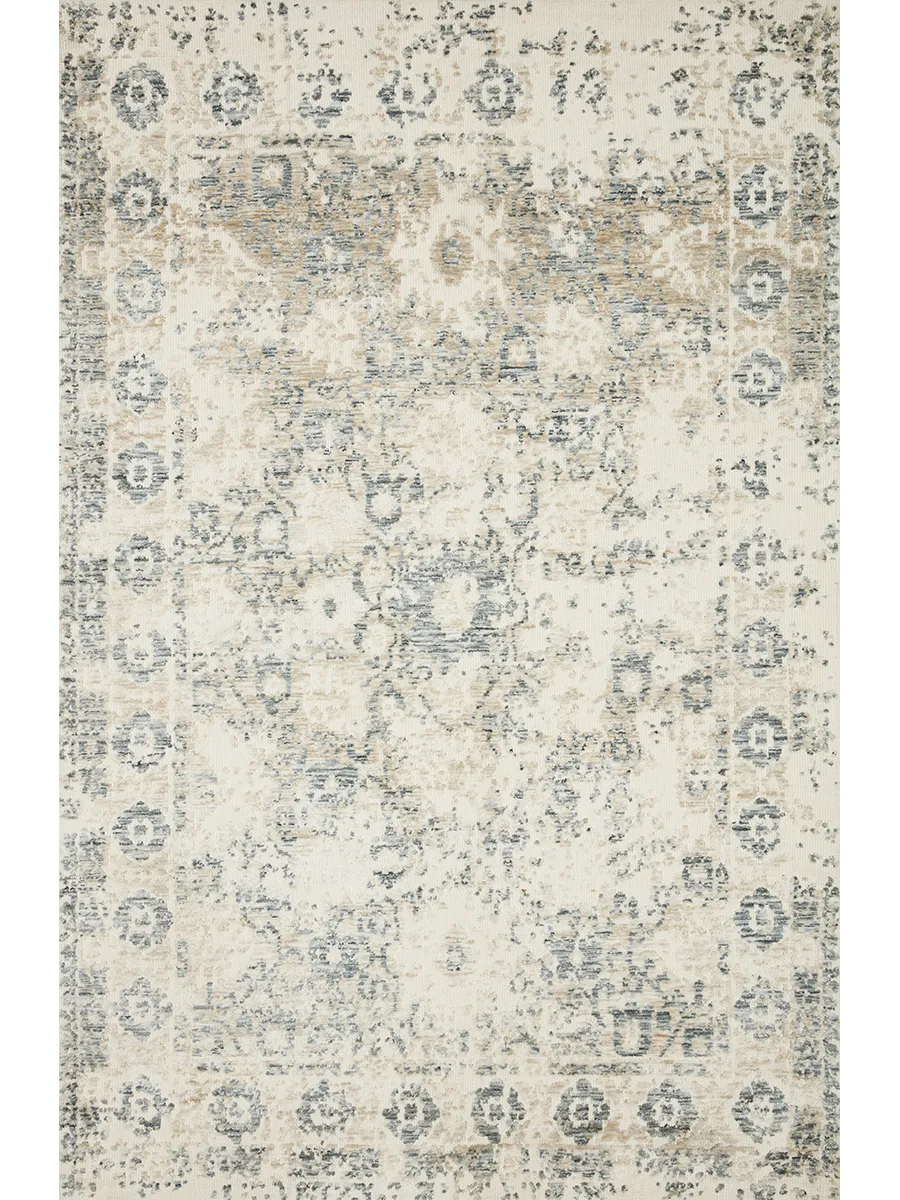 Lindsay LIS03 Antique White/Aqua 5' x 7'6" Rug