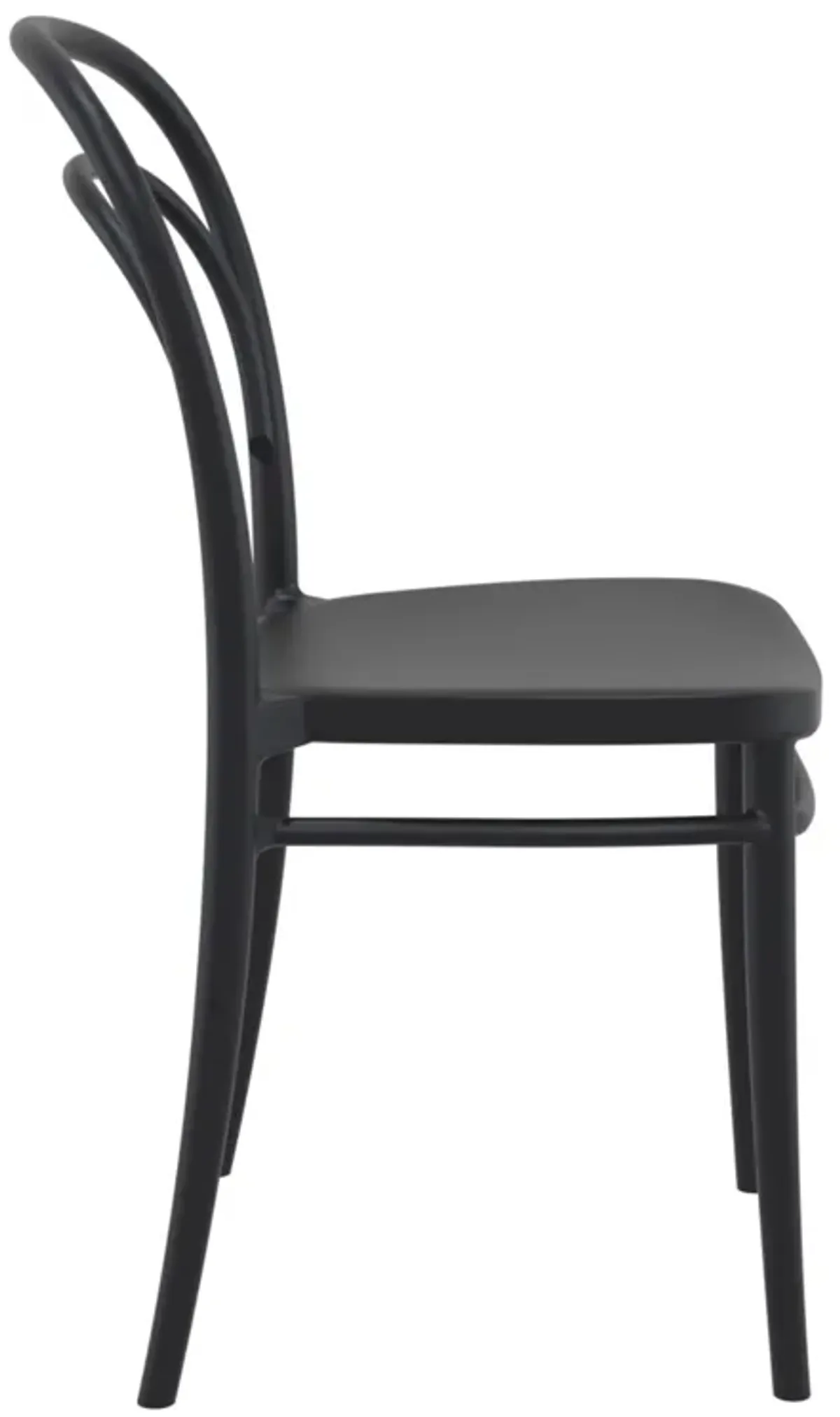 33.5" Black Patio Armless Stackable Dining Chair