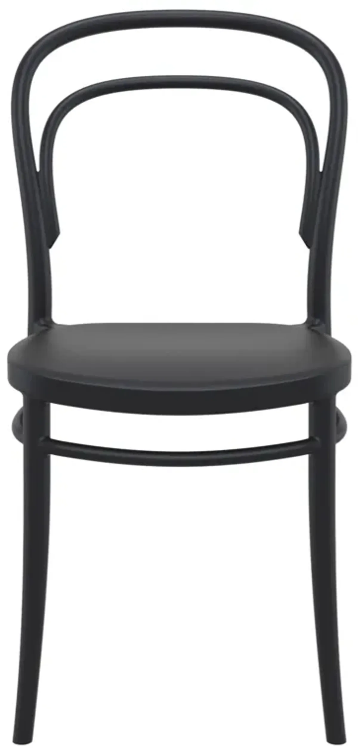 33.5" Black Patio Armless Stackable Dining Chair