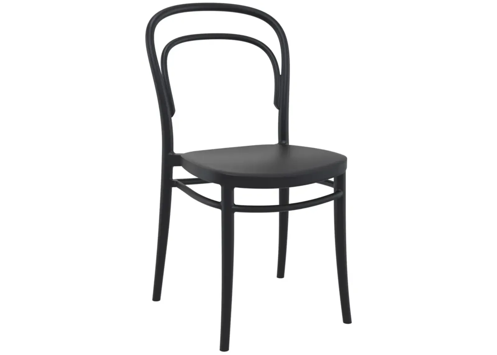 33.5" Black Patio Armless Stackable Dining Chair