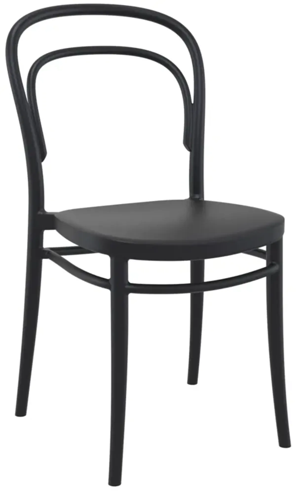 33.5" Black Patio Armless Stackable Dining Chair