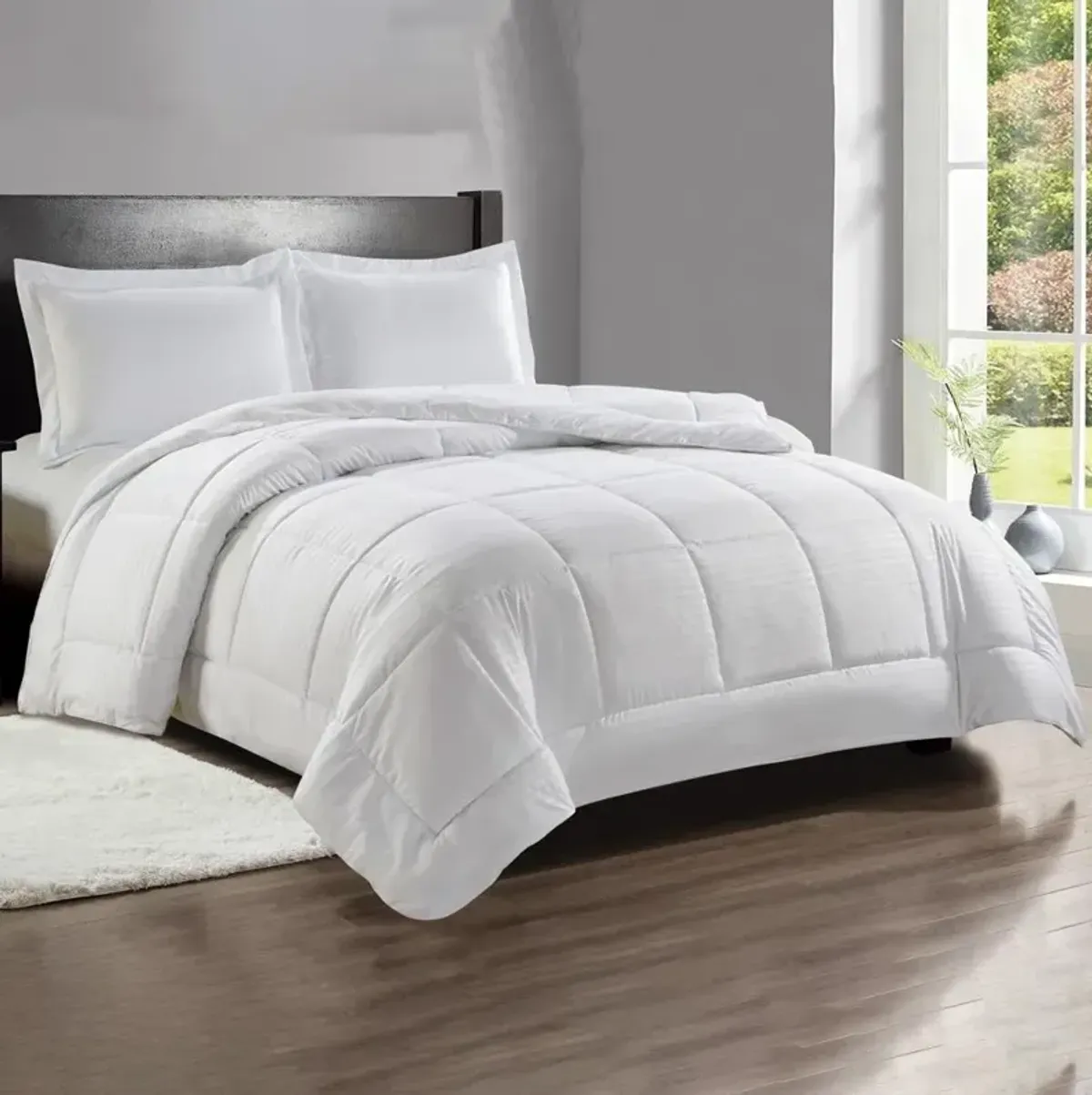 Plazatex Luxurious Soft Bedding 3 Piece Mini Elegant Comforter Set Designed for Stylish and Cozy Bedroom Decor Queen White