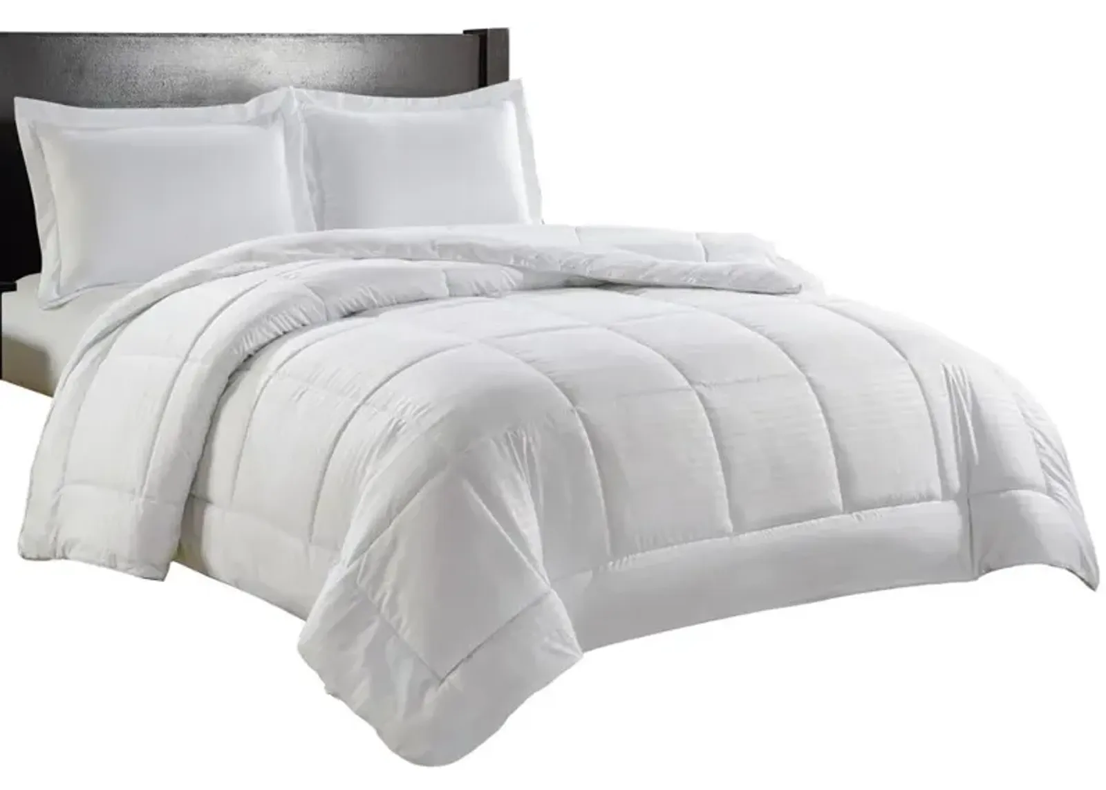 Plazatex Luxurious Soft Bedding 3 Piece Mini Elegant Comforter Set Designed for Stylish and Cozy Bedroom Decor Queen White