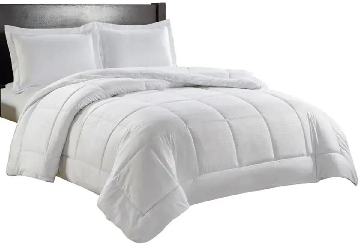 Plazatex Luxurious Soft Bedding 3 Piece Mini Elegant Comforter Set Designed for Stylish and Cozy Bedroom Decor Queen White