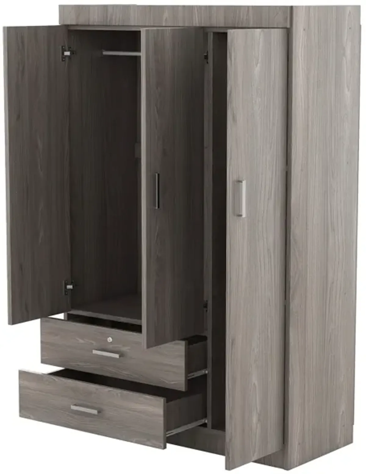 Merax 3-Door Wardrobe with 2 Drawers