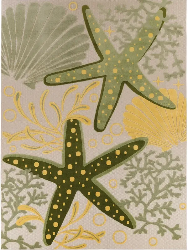 Aloha ALH24 Green/Yellow 10' x 14' Rug