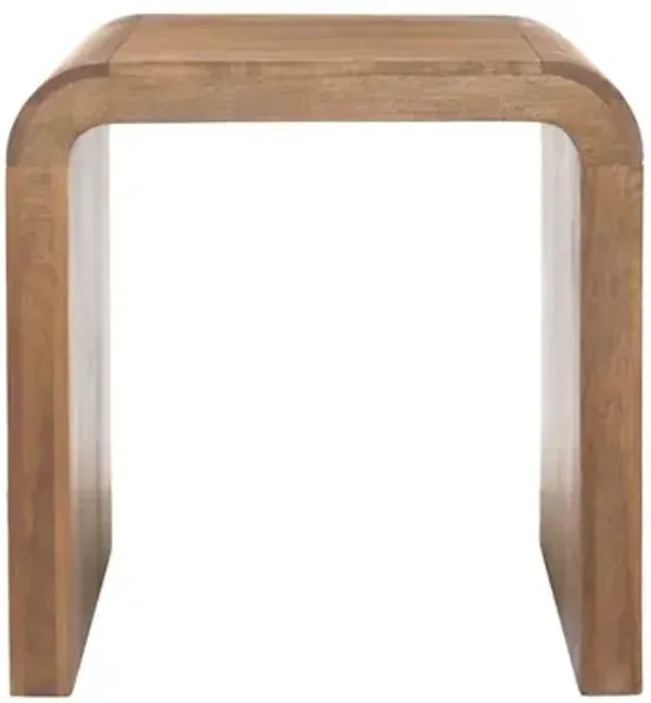 Porter Designs Palencia Solid Mango Wood End Table, Natural