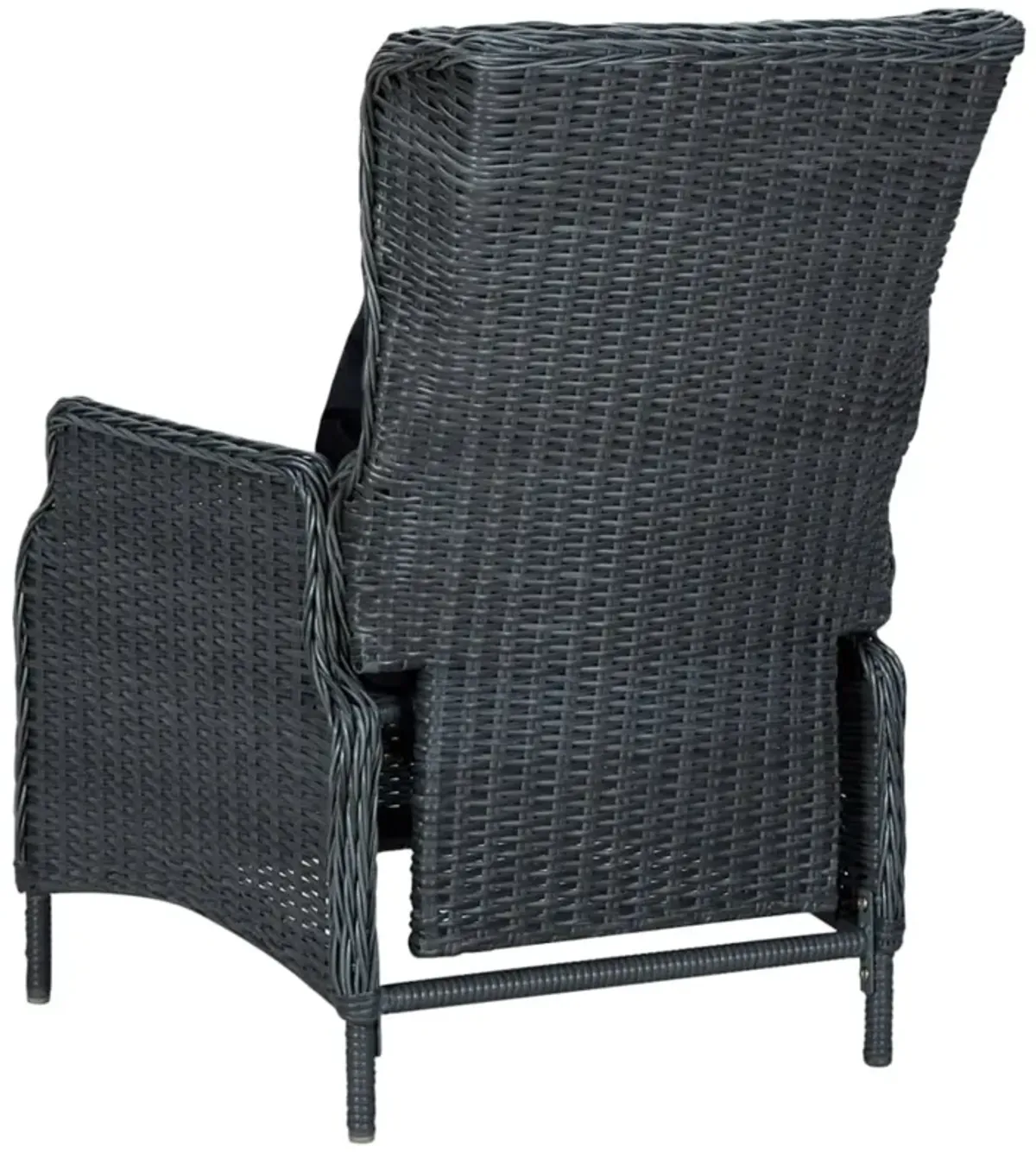 vidaXL Reclining Garden Chair with Cushions Poly Rattan Dark Gray