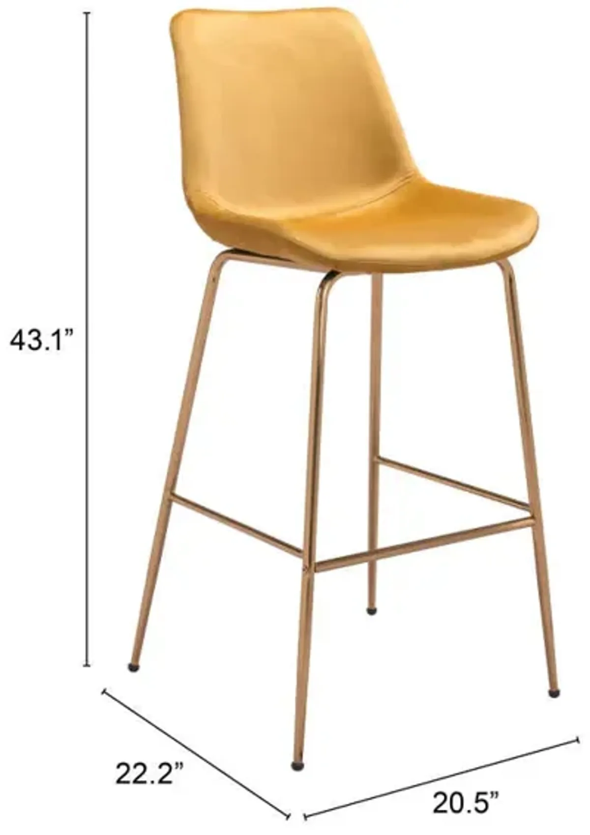 Tony Barstool Yellow & Gold