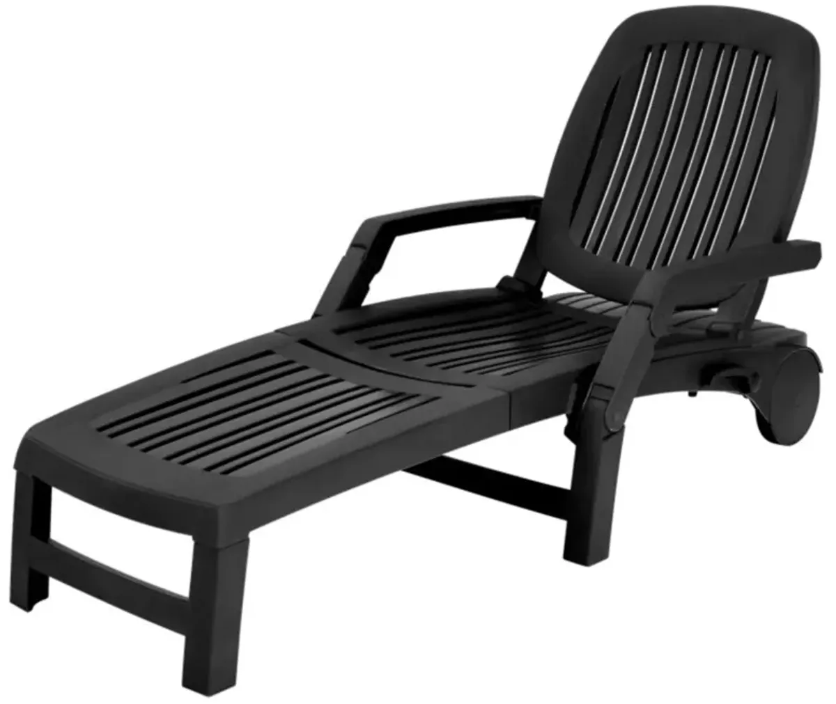 Hivvago Adjustable Patio Sun Lounger with Weather Resistant Wheels