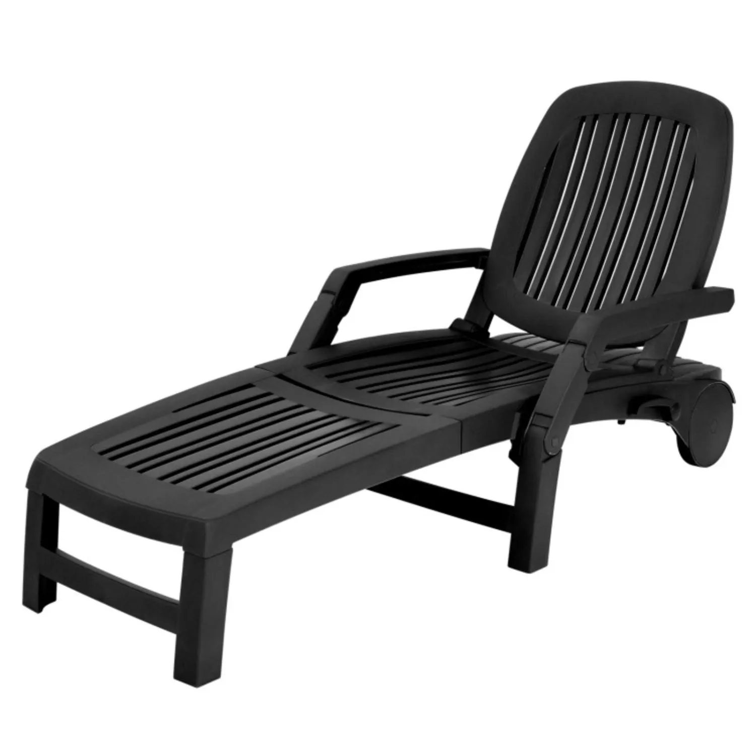 Hivvago Adjustable Patio Sun Lounger with Weather Resistant Wheels