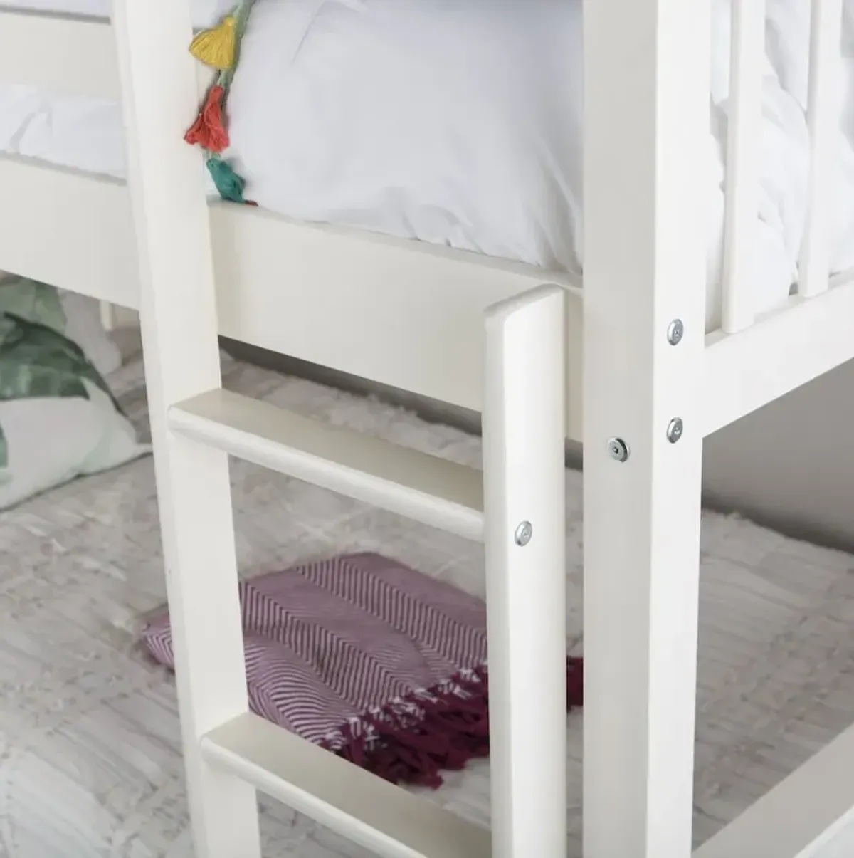 Belen Kox Convertible Twin Bunk Bed - White Finish, Belen Kox