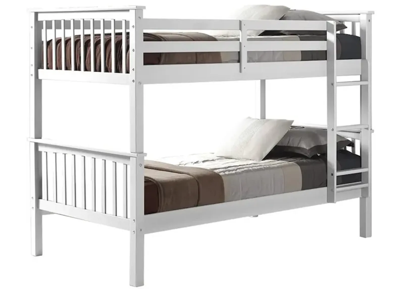 Belen Kox Convertible Twin Bunk Bed - White Finish, Belen Kox